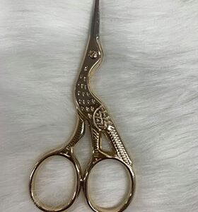 BIHRTC 3.6" Gold Stainless Steel Sharp Tip Classic Stork Scissors Crane Design Sewing Scissors DIY Tools Small Shear for Crafting,Embroidery,Needle Work, Art Work & Everyday Use