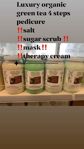 Scent Xperience Organic BATH SALTS,THEAROPY CREAM,CLAYMASKS, Sugar Scrub 1 Gal –GREEN TEA