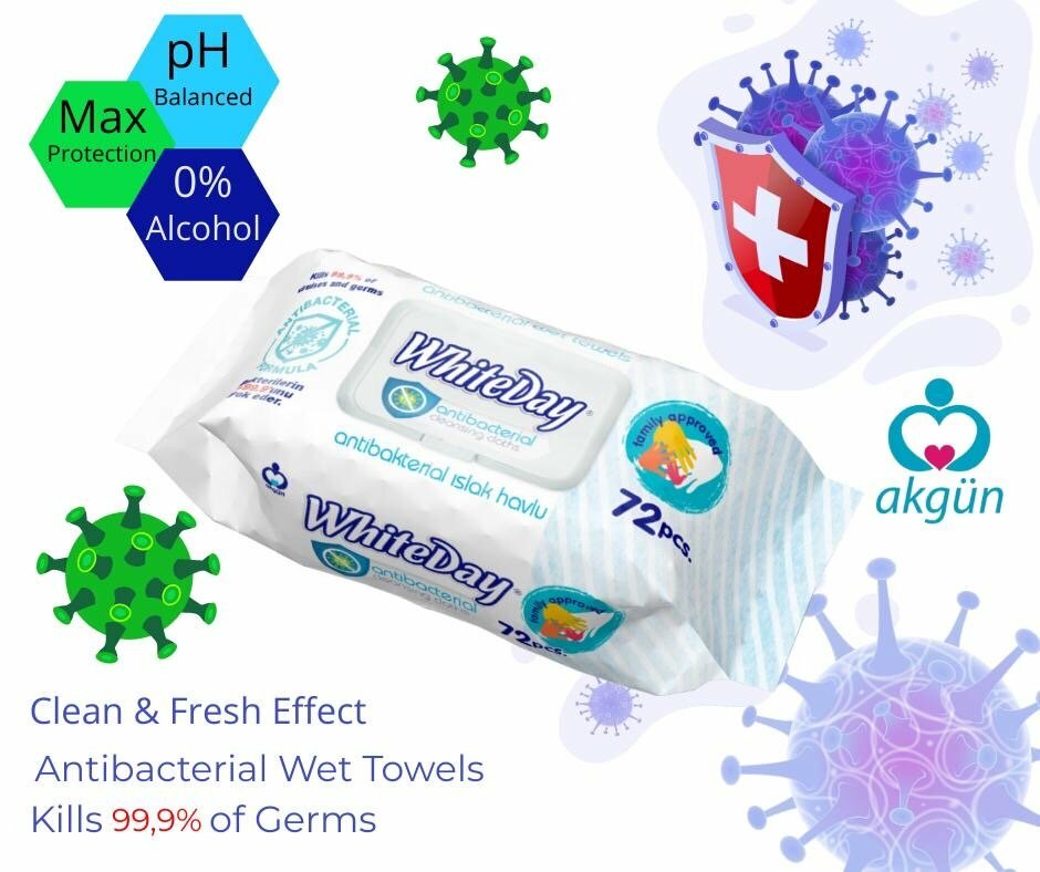 WHITEDAY ANTIBACTERIAL WET WIPES 72 PCS / PACK Reference