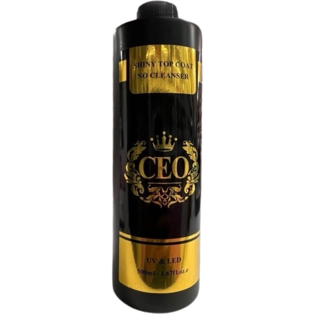 CEO Mirror Top Coat Gel Polish Refill Size Bottle 500ml Each NO Cleanser Needed