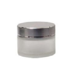 monomer jar  Frosted Glass Jar with Silver Lid Container - Small