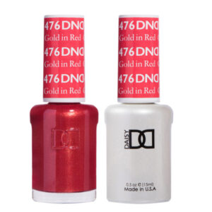 DND Gold In Red – 476 Gel polish and matching varnish
