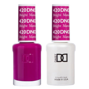 DND Bright Maroon – 420 Gel polish and matching varnish