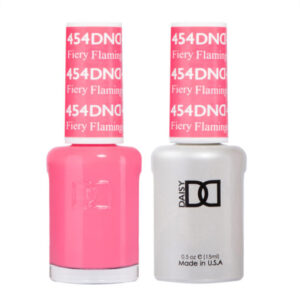 DND Fiery Flamingo – 454   Gel polish and matching varnish