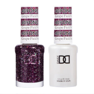 DND Grape Field Star – 409 Gel polish and matching varnish