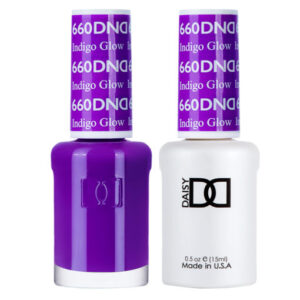 DND – Indigo Glow 660 Gel polish and matching varnish