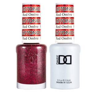 DND – Red Ombre 677 Gel polish and matching varnish
