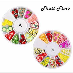 NEW Fruit Salad Fimo Nail Art Wheel (12 Fruits) - 2 Styles Available