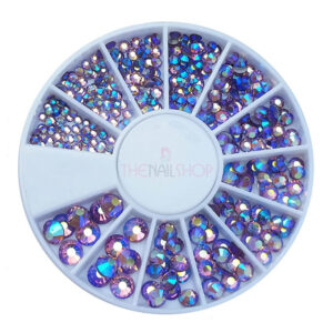 Rainbow Amethyst AB Flatback Crystal Rhinestone Wheel - 240PCS (1mm-5mm)