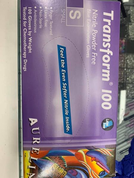 nitrile gloves powder free size s