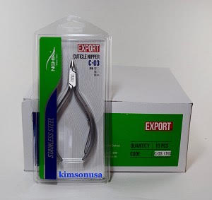 Nghia EXPORT C03 Jaw 16 Stainless Steel Cuticle Nipper , Single Spring, Grey-Plated