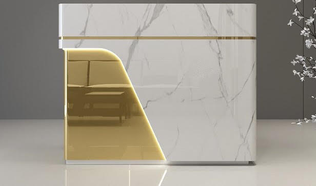 JL LUX GOLD Executive Reception Desk with Integrated LED Lighting W100CM